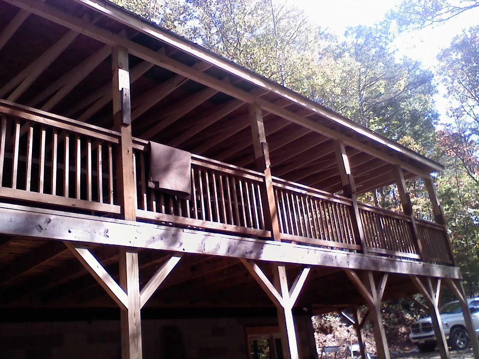 Timber framing under a new elevated porch and deck — Roof Leak Repair in Pullman by Roofing Brothers